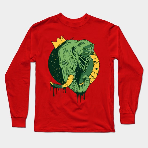 Forrest Green Royal Elephant Long Sleeve T-Shirt by kenallouis